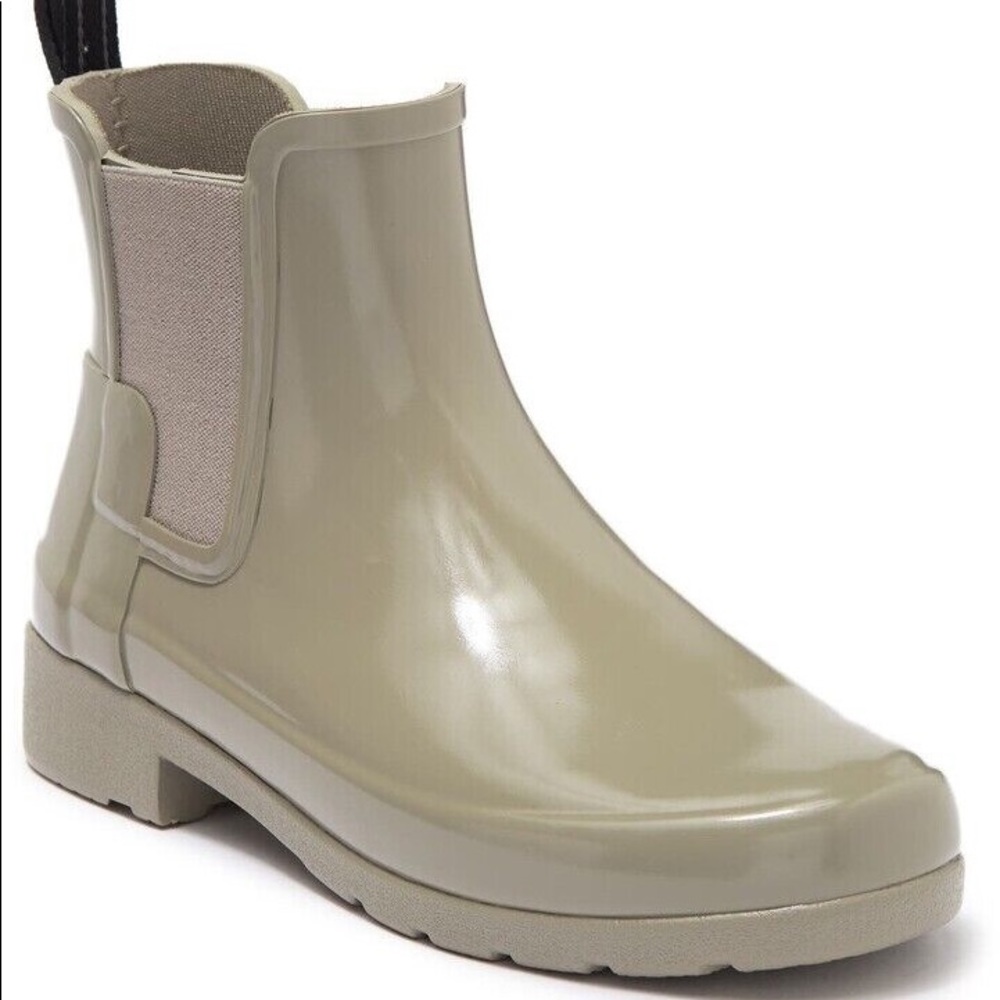 [Size W8] Hunter Original Refined Chelsea Rain Boots Taupe